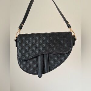 Black Leather Shoulder Bag
